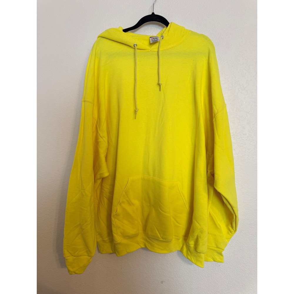 Jerzees NuBlend Pullover Hoodie Neon Yellow 4XL Mens Big Tall Fleece Sweatshirt